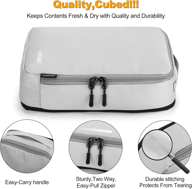 Velaybor 8 Set Compression Packing Cubes for Travel, Waterproof Luggage Organizers, Suitcase Organizer Set for Carry-On & Checked Baggage, Travel Accessories for Men & Women - Image 5